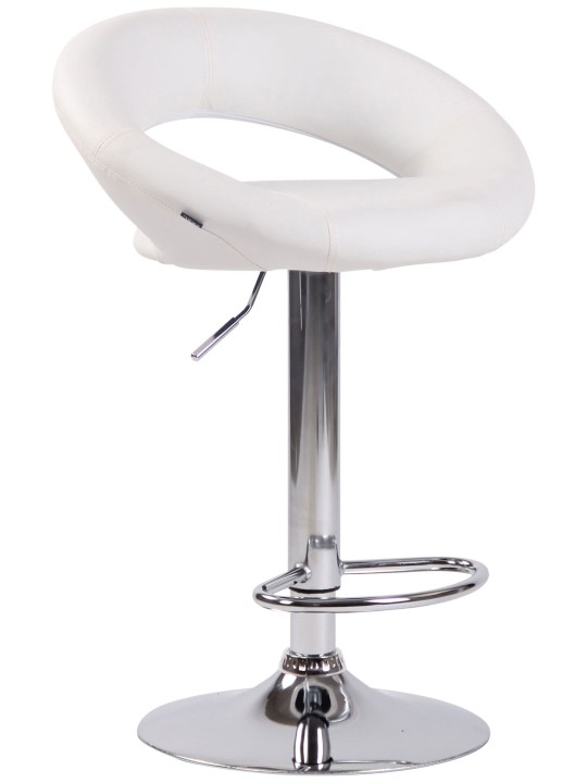 Juego de 2 taburetes de bar Olinda piel sintética cromado, blanco Juego de 2 taburetes de bar Olinda piel sintética cromado, blanco