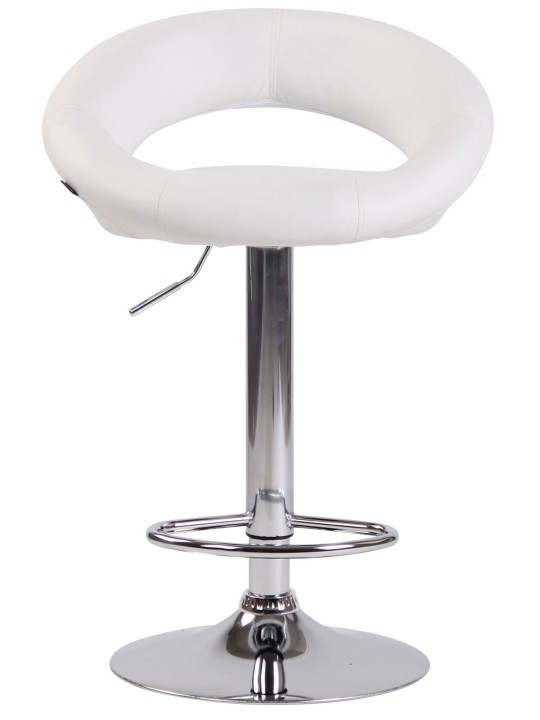 Juego de 2 taburetes de bar Olinda piel sintética cromado, blanco Juego de 2 taburetes de bar Olinda piel sintética cromado, blanco