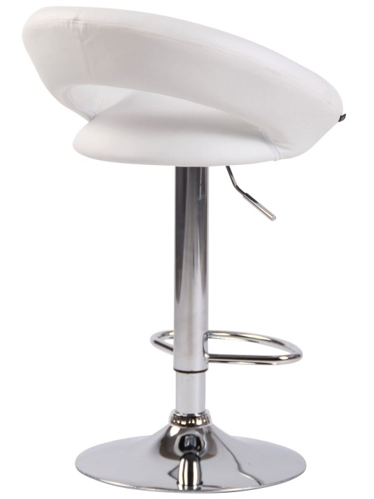 Juego de 2 taburetes de bar Olinda piel sintética cromado, blanco Juego de 2 taburetes de bar Olinda piel sintética cromado, blanco