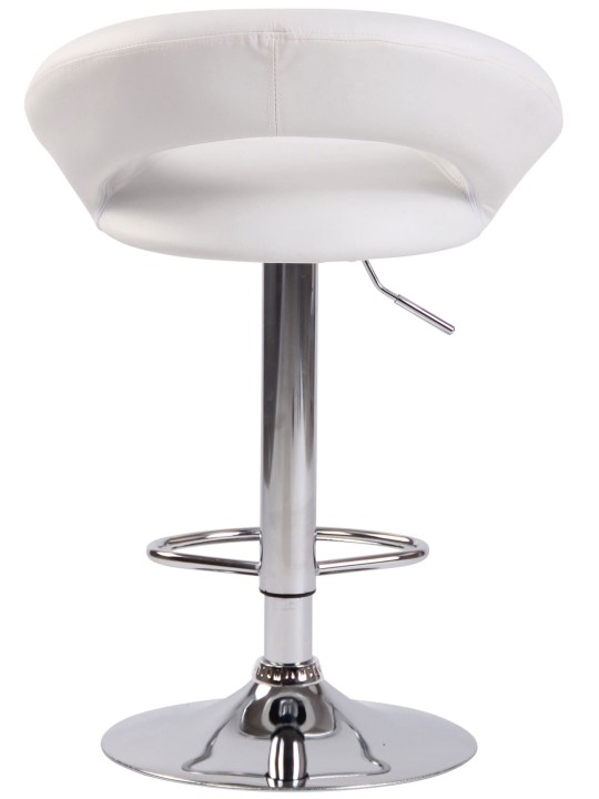 Juego de 2 taburetes de bar Olinda piel sintética cromado, blanco Juego de 2 taburetes de bar Olinda piel sintética cromado, blanco