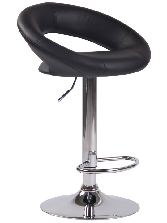 Juego de 2 taburetes de bar Olinda piel sintética cromado, negro Juego de 2 taburetes de bar Olinda piel sintética cromado, negro