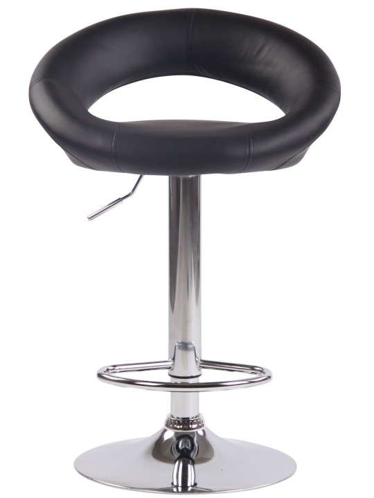 Juego de 2 taburetes de bar Olinda piel sintética cromado, negro Juego de 2 taburetes de bar Olinda piel sintética cromado, negro