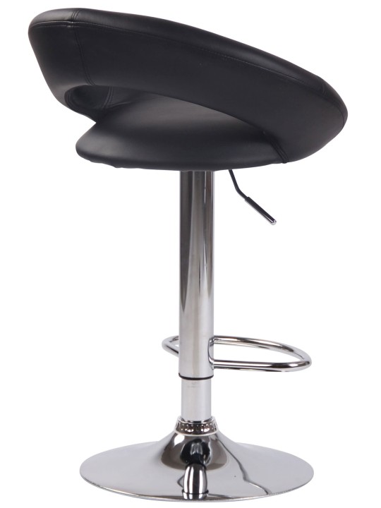 Juego de 2 taburetes de bar Olinda piel sintética cromado, negro Juego de 2 taburetes de bar Olinda piel sintética cromado, negro