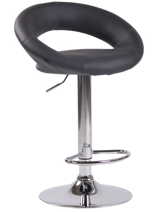 Juego de 2 taburetes de bar Olinda piel sintética cromado, gris Juego de 2 taburetes de bar Olinda piel sintética cromado, gris