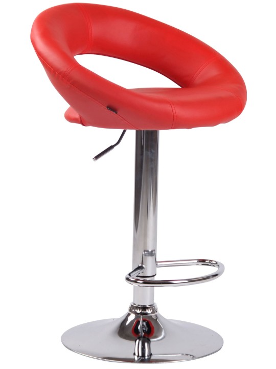 Juego de 2 taburetes de bar Olinda piel sintética cromado, rojo Juego de 2 taburetes de bar Olinda piel sintética cromado, rojo