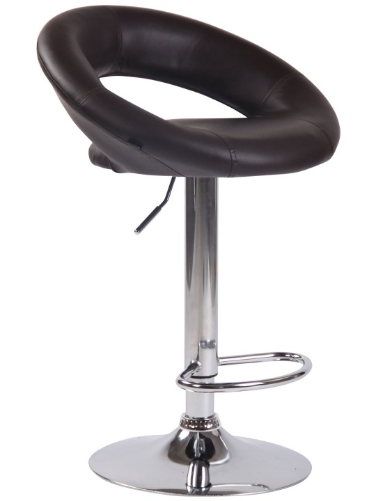 Juego de 2 taburetes de bar Olinda piel sintética cromado, marrón Juego de 2 taburetes de bar Olinda piel sintética cromado, marrón