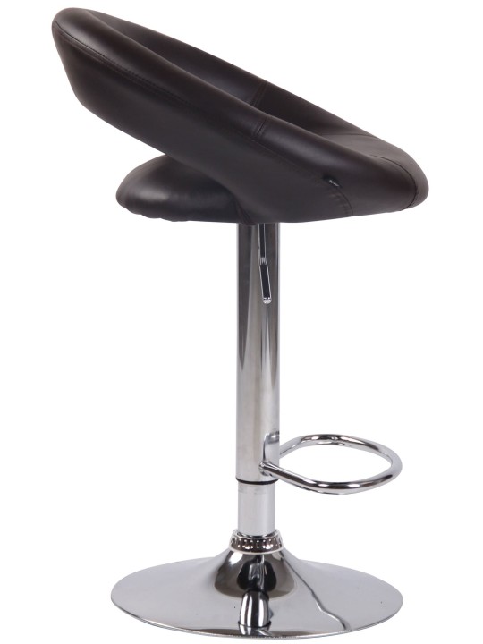 Juego de 2 taburetes de bar Olinda piel sintética cromado, marrón Juego de 2 taburetes de bar Olinda piel sintética cromado, marrón