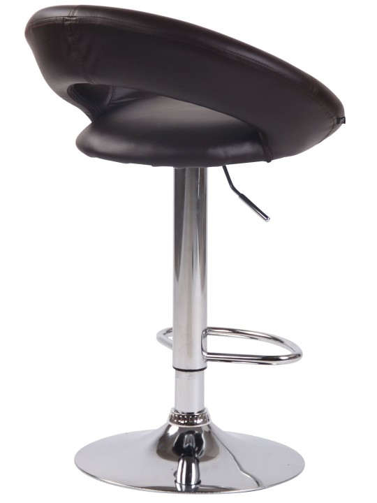 Juego de 2 taburetes de bar Olinda piel sintética cromado, marrón Juego de 2 taburetes de bar Olinda piel sintética cromado, marrón