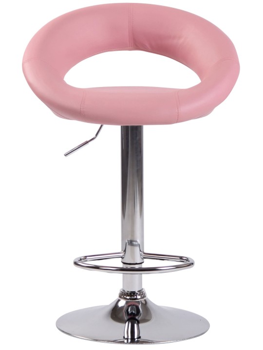 Juego de 2 taburetes de bar Olinda piel sintética cromado, rosa Juego de 2 taburetes de bar Olinda piel sintética cromado, rosa