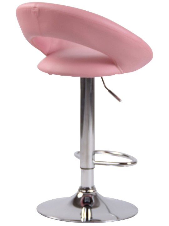 Juego de 2 taburetes de bar Olinda piel sintética cromado, rosa Juego de 2 taburetes de bar Olinda piel sintética cromado, rosa