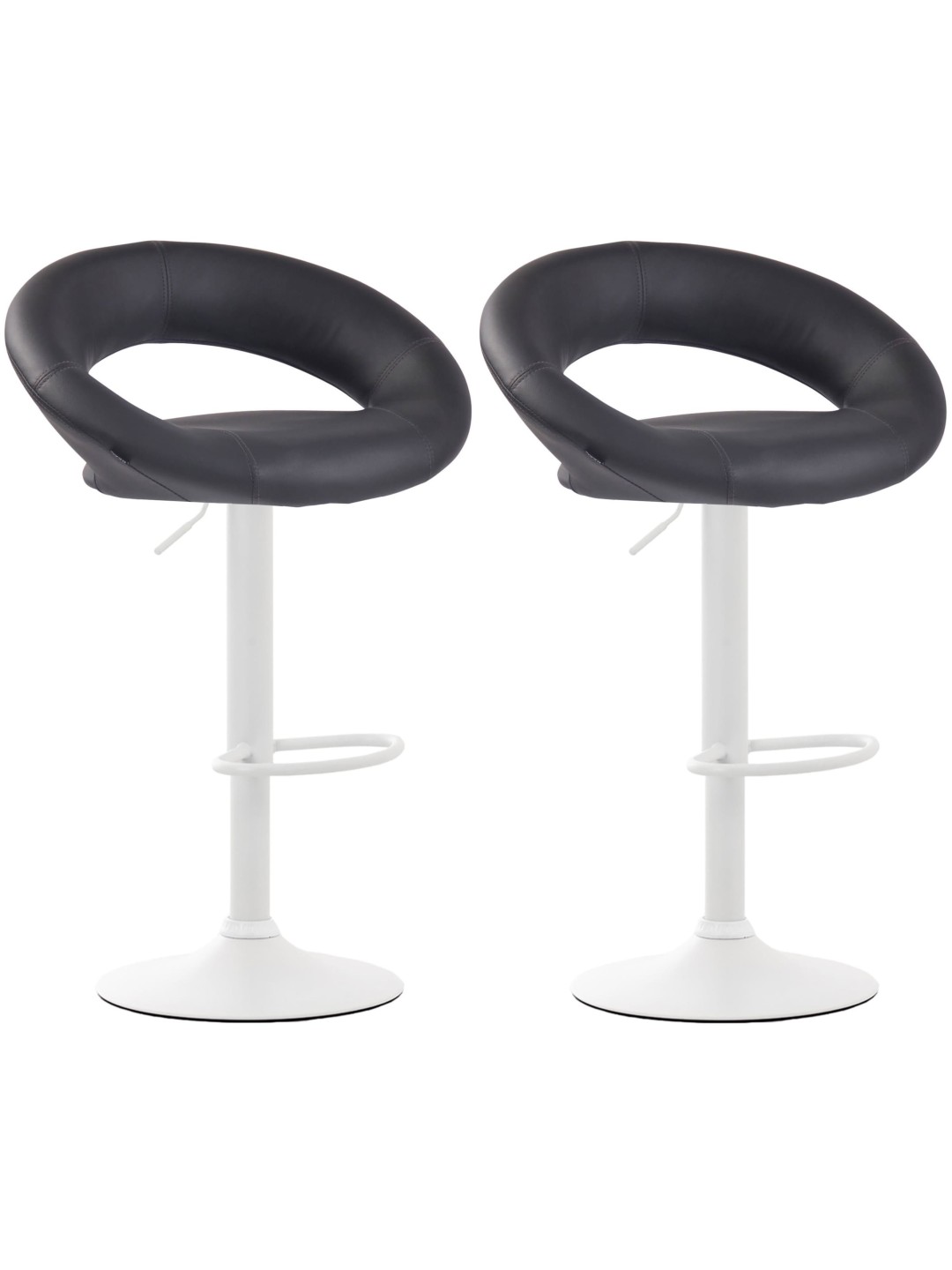 Juego de 2 taburetes de bar Olinda de piel sintética, gris