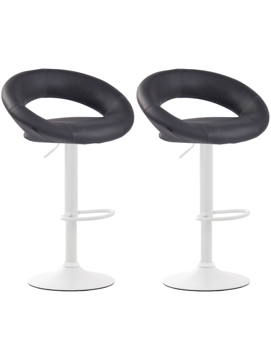 Juego de 2 taburetes de bar Olinda de piel sintética, gris Juego de 2 taburetes de bar Olinda de piel sintética, gris