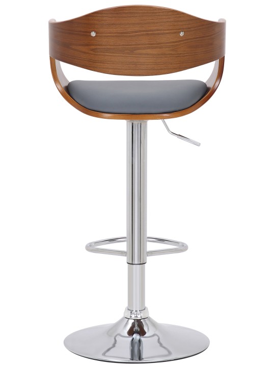 Juego de 2 taburetes de bar Kingston C piel sintética, nogal/gris