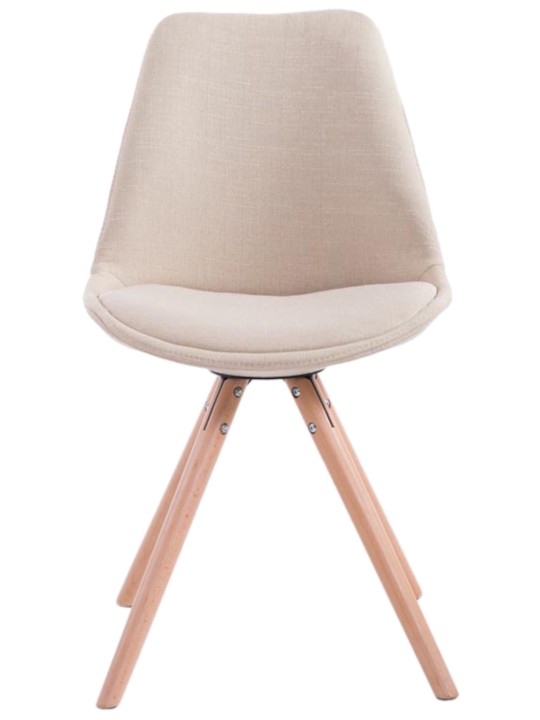 Conjunto de 4 Sillas Toulouse Tela Natura Redondas, crema Conjunto de 4 Sillas Toulouse Tela Natura Redondas, crema