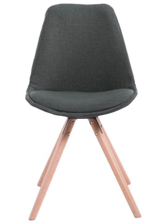 Conjunto de 4 Sillas Toulouse Tela Natura Redondas, gris oscuro