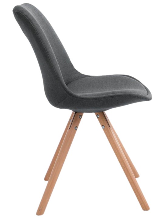 Conjunto de 4 Sillas Toulouse Tela Natura Redondas, gris oscuro