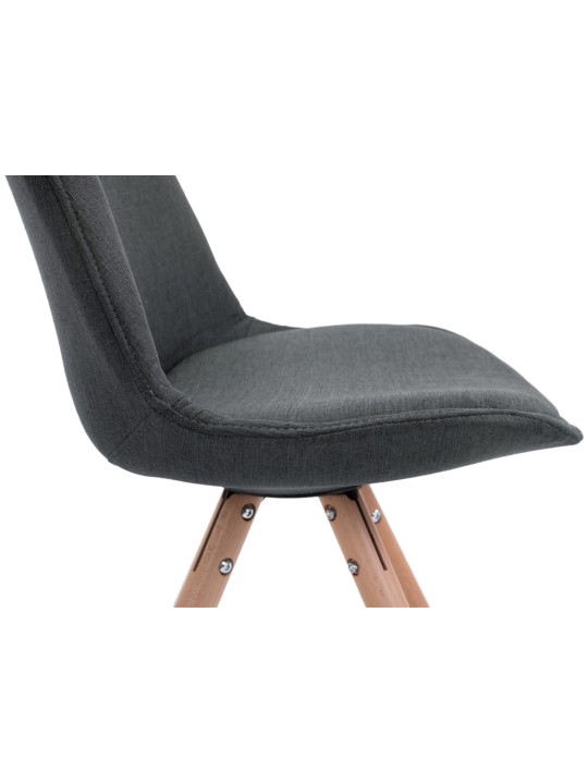 Conjunto de 4 Sillas Toulouse Tela Natura Redondas, gris oscuro