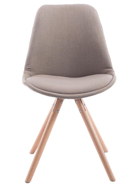Conjunto de 4 sillas tela Toulouse Natura redondas, taupe Conjunto de 4 sillas tela Toulouse Natura redondas, taupe