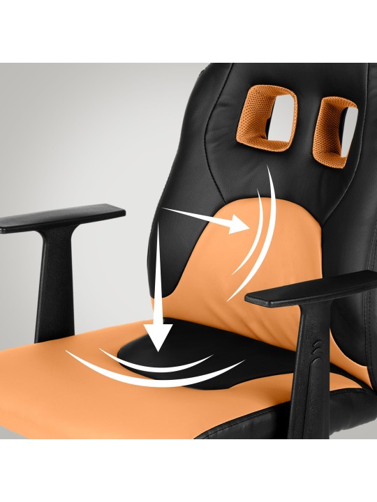 Diversión en silla de oficina para niños, negro/naranja