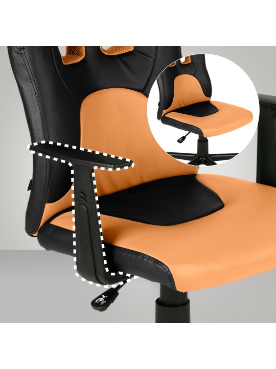 Diversión en silla de oficina para niños, negro/naranja