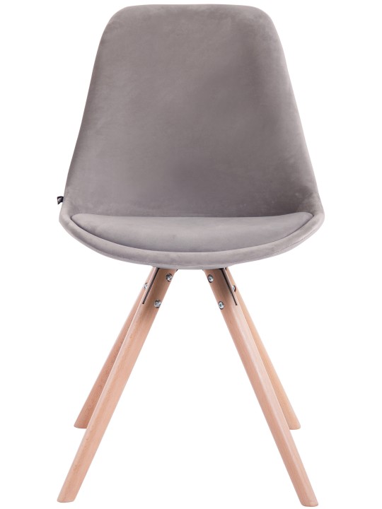 Conjunto de 4 sillas Toulouse terciopelo redondas natural, gris