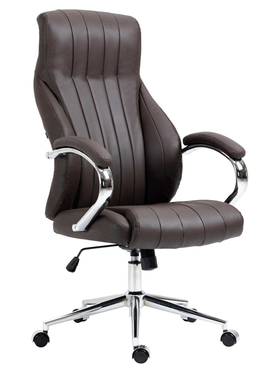 Silla de oficina Wigan de cuero genuino, marrón