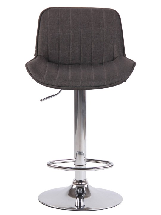 Juego de 2 taburetes de bar Lentini tela cromo, gris oscuro Juego de 2 taburetes de bar Lentini tela cromo, gris oscuro