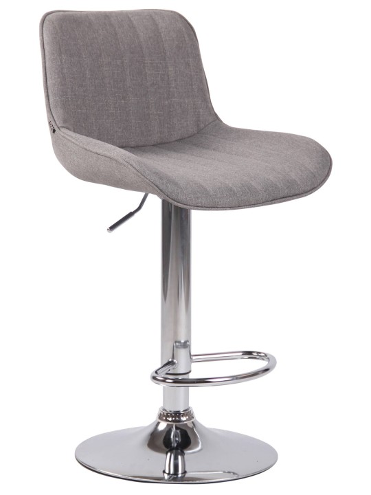 Juego de 2 taburetes de bar Lentini tela cromo, gris Juego de 2 taburetes de bar Lentini tela cromo, gris