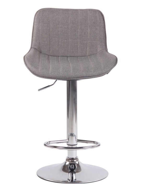Juego de 2 taburetes de bar Lentini tela cromo, gris Juego de 2 taburetes de bar Lentini tela cromo, gris