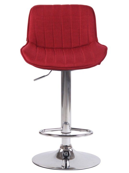 Juego de 2 taburetes de bar Lentini tela cromo, rojo Juego de 2 taburetes de bar Lentini tela cromo, rojo