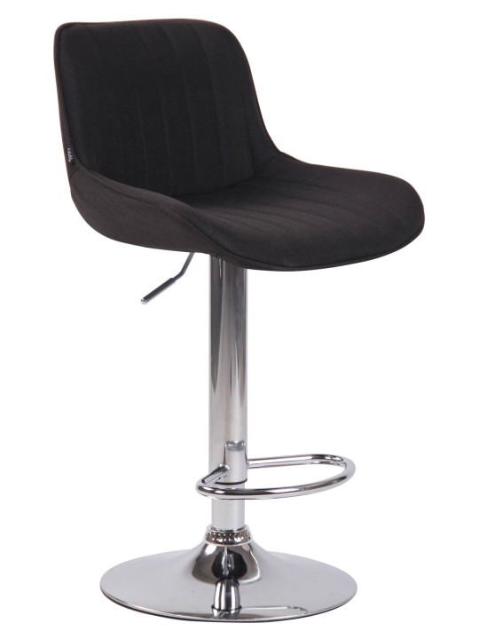 Juego de 2 taburetes de bar Lentini tela cromo, negro