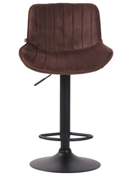 Juego de 2 taburetes de bar Lentini terciopelo, marrón Juego de 2 taburetes de bar Lentini terciopelo, marrón