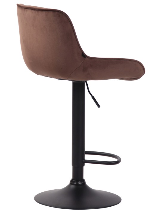 Juego de 2 taburetes de bar Lentini terciopelo, marrón Juego de 2 taburetes de bar Lentini terciopelo, marrón
