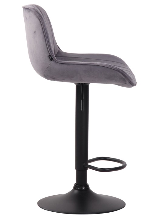 Juego de 2 taburetes de bar Lentini terciopelo, gris oscuro Juego de 2 taburetes de bar Lentini terciopelo, gris oscuro