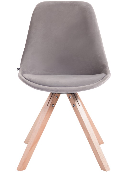 Conjunto de 4 sillas Toulouse terciopelo cuadrado natura, gris