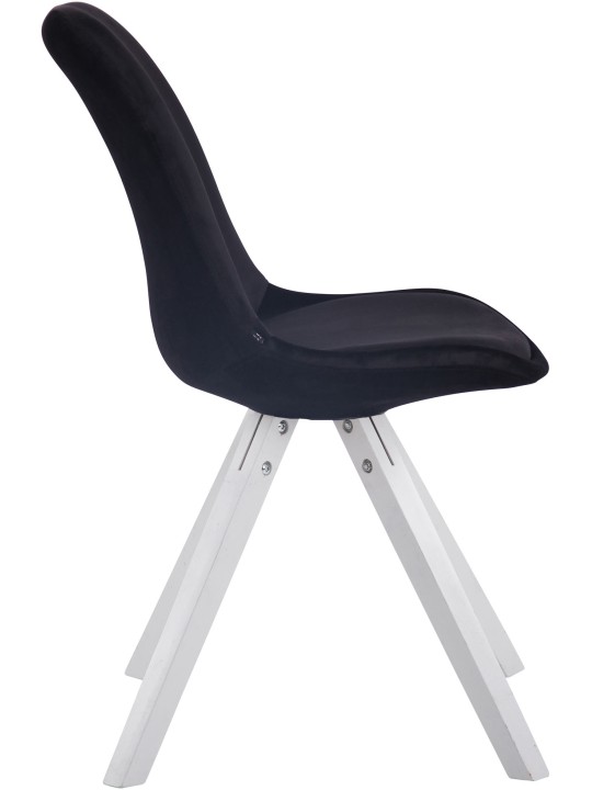 Juego de 4 sillas cuadradas de terciopelo Toulouse, negro