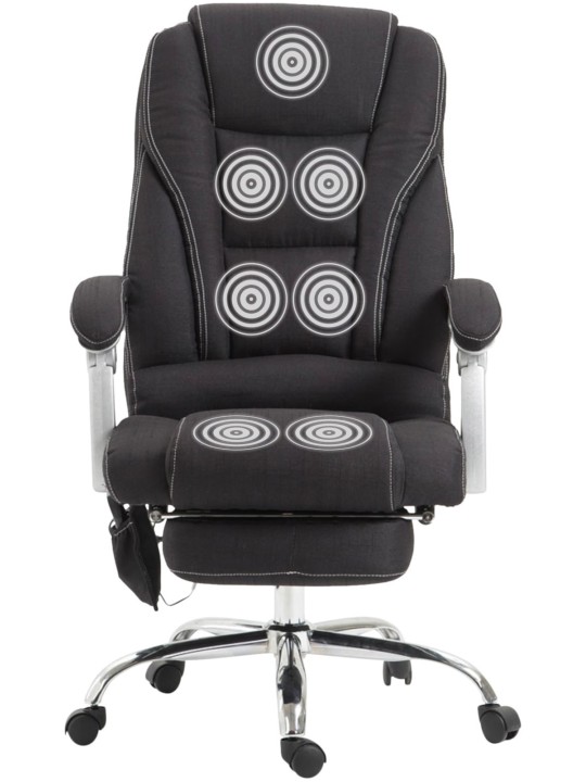 Silla de oficina Pacific tela con función masaje, negro