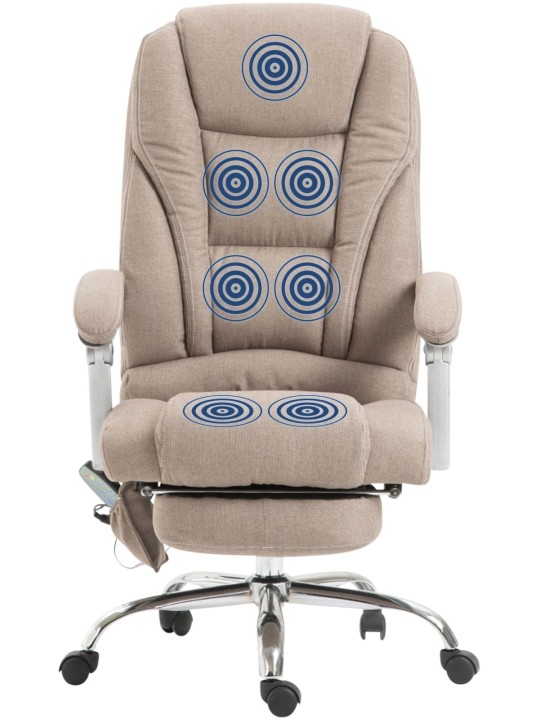 Silla de oficina Pacific tela con función masaje, taupe