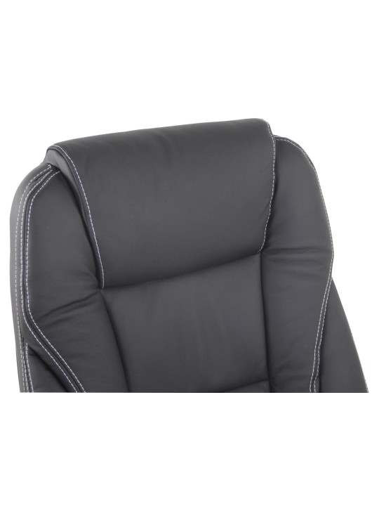 Silla de oficina Pacific de cuero genuino con función de masaje, negro