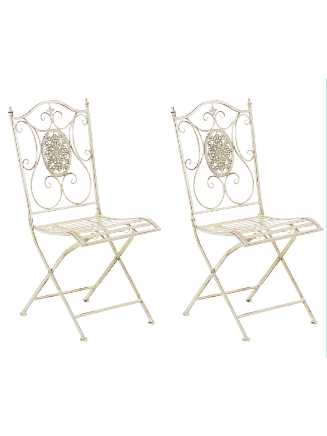 Conjunto de 2 sillas Sibell, crema antiguo