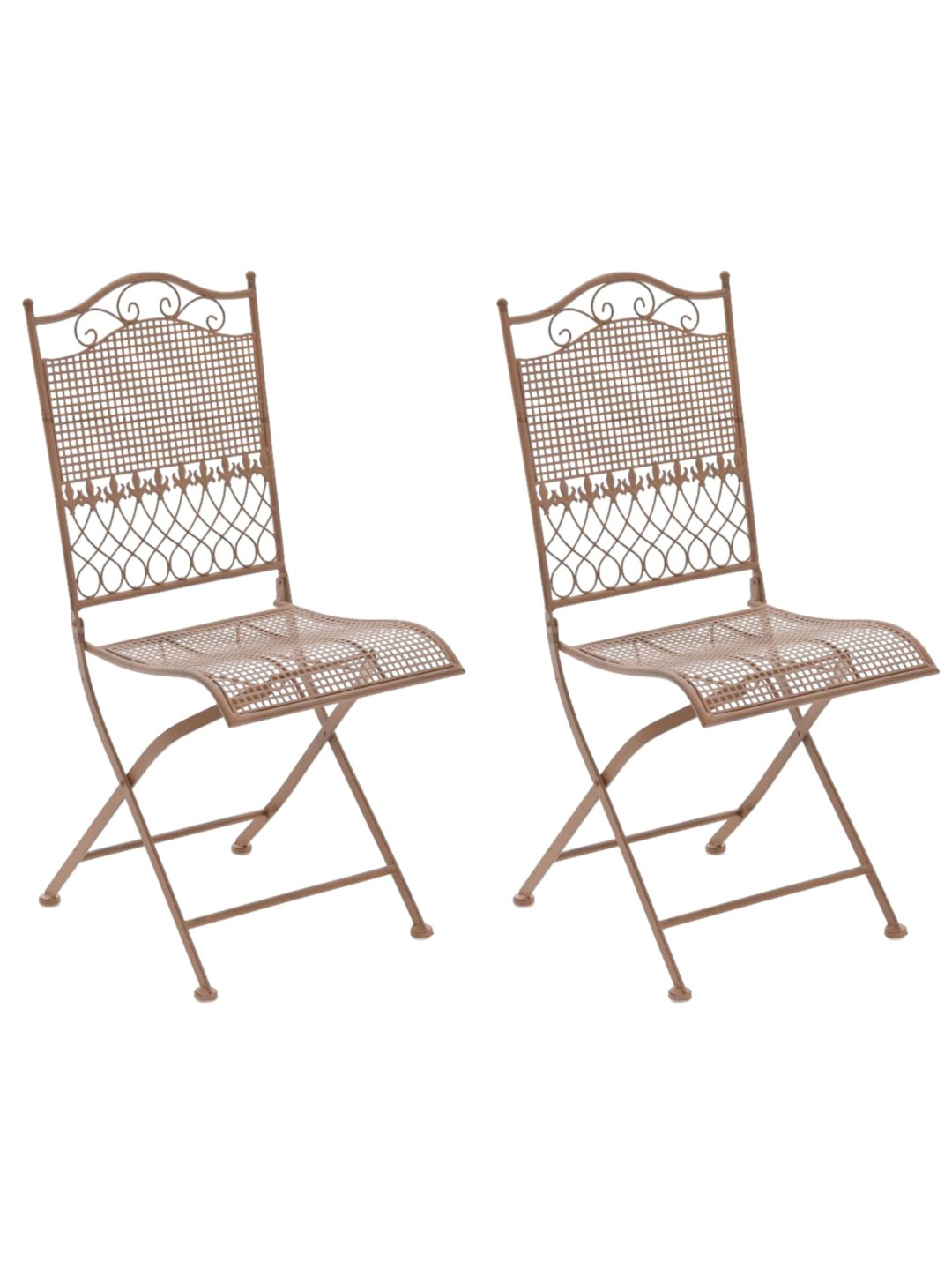 Juego de 2 sillas de jardín Kiran, marrón antiguo