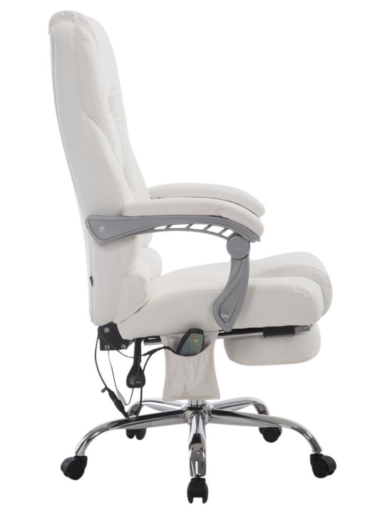 Silla de oficina Pacific con función de masaje, blanco