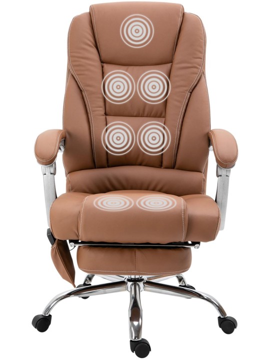 Silla de oficina Pacific con función de masaje, marrón claro