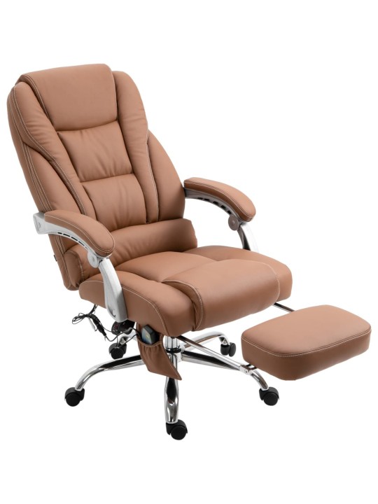 Silla de oficina Pacific con función de masaje, marrón claro