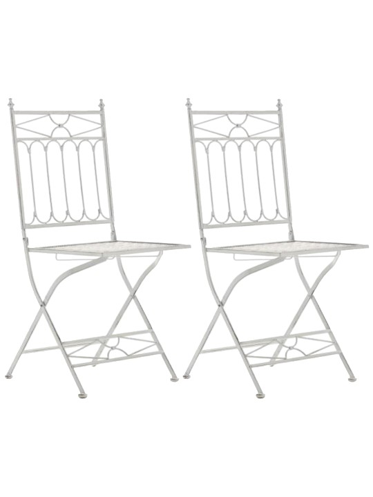 Conjunto de 2 sillas plegables Asina, blanco antiguo Conjunto de 2 sillas plegables Asina, blanco antiguo