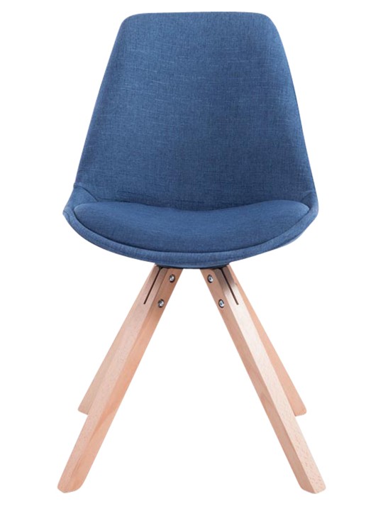 Juego de 4 sillas de visita tela Toulouse Square Natura, azul