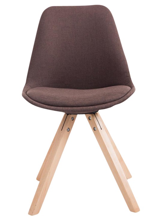 Juego de 4 sillas de visita tela Toulouse Square Natura, marrón