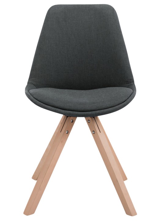 Juego de 4 sillas de visita tela Toulouse Square Natura, gris oscuro