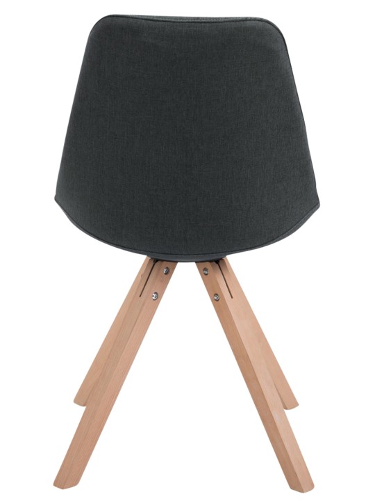 Juego de 4 sillas de visita tela Toulouse Square Natura, gris oscuro