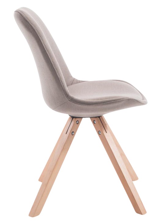 Juego de 4 sillas de visita tela Toulouse Square Natura, taupe